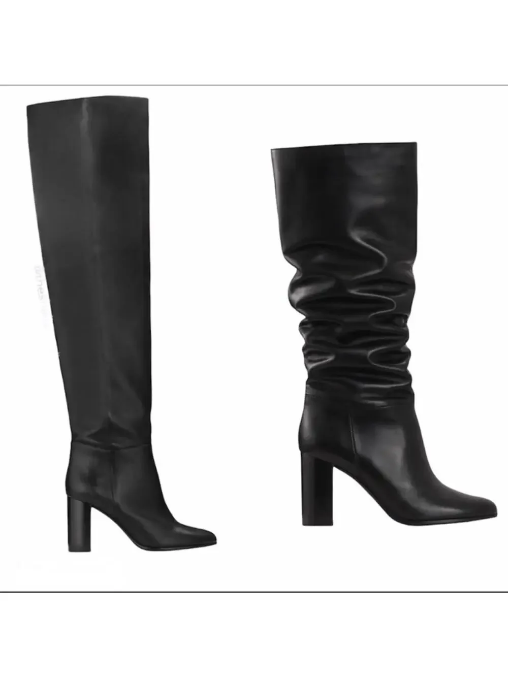 Maje Over The Knee Leather Boots in Black